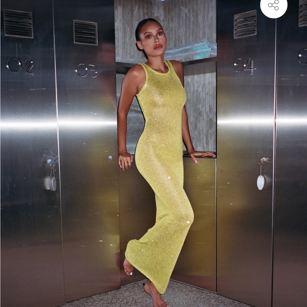 Asta Resort NATALIA DRESS - CHARTREUSE SEQUIN NWT